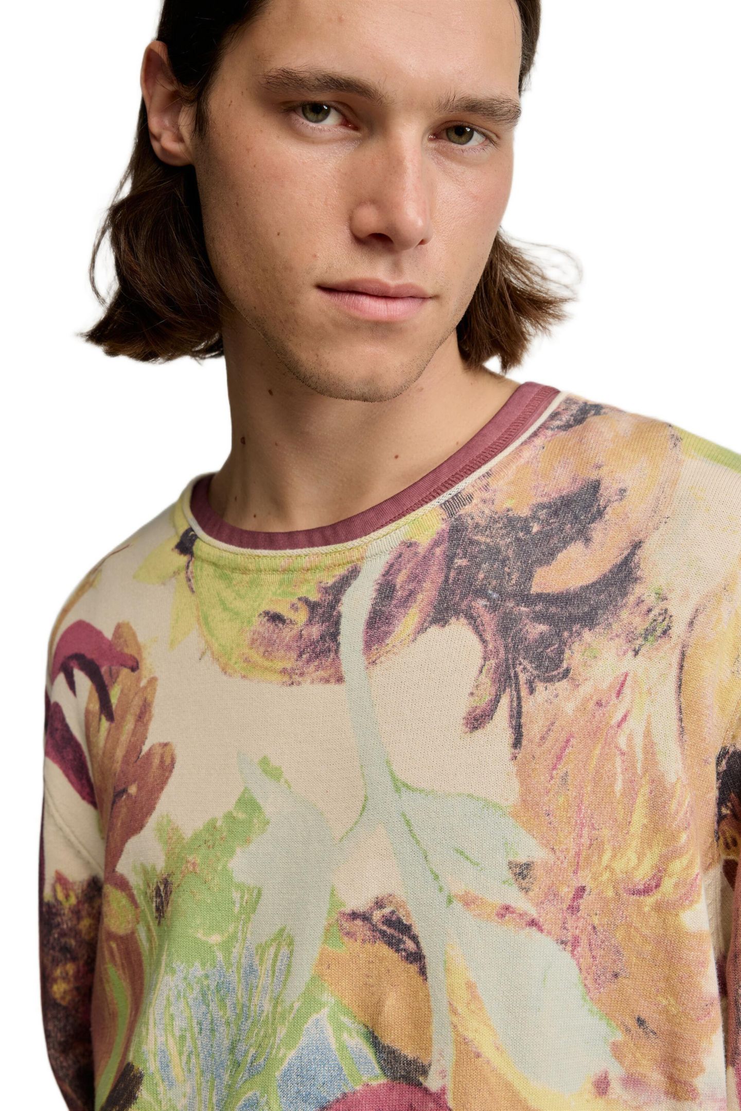 Мужской свитер Desigual Gaugin Printed, цвет: Средний бежевый — фото 4