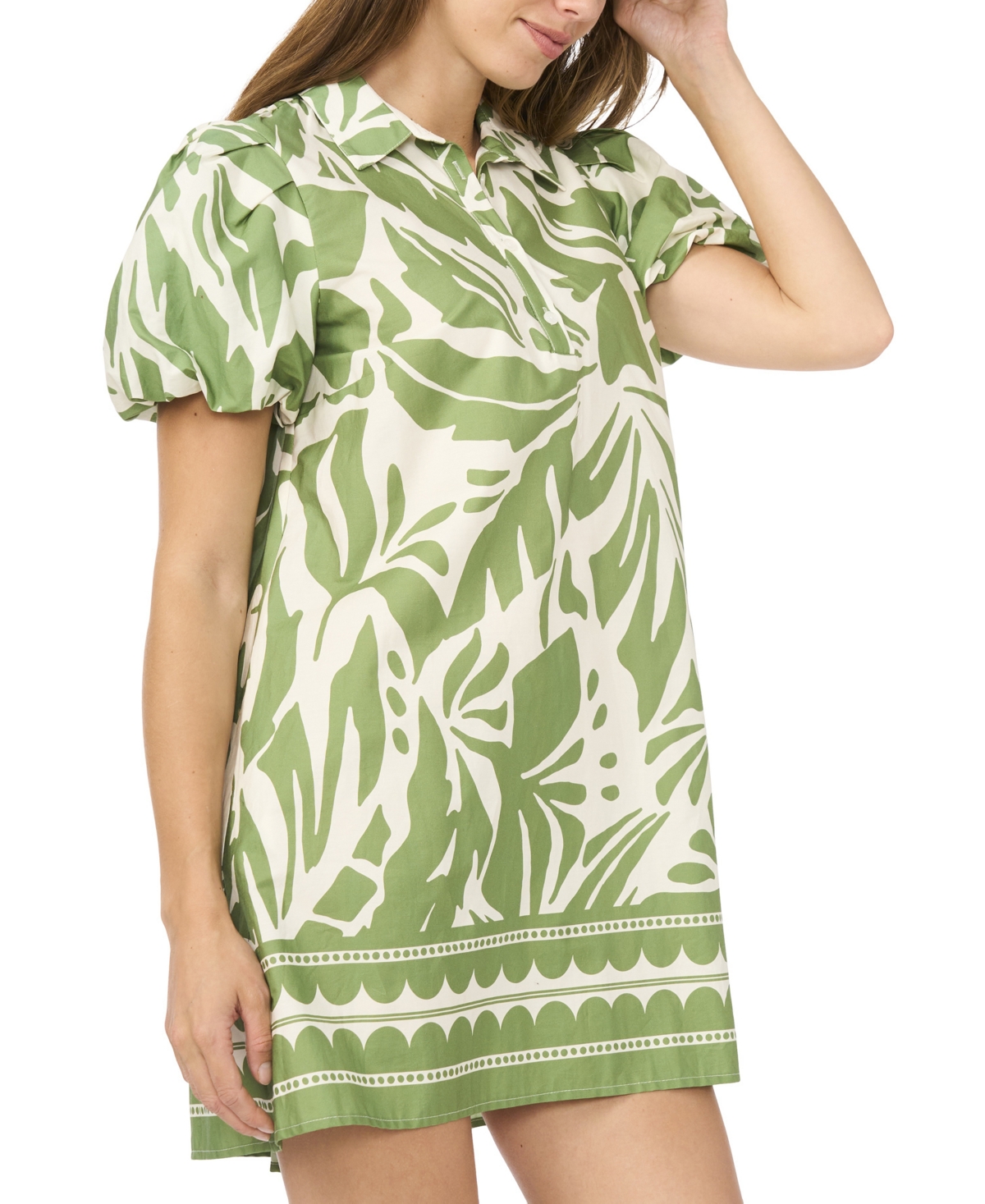 Msk Petite Collared Neck Mini Shift Dress