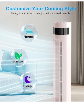 Digital Oscillating Tower Fan, 3-Speed with Remote & 12H Timer