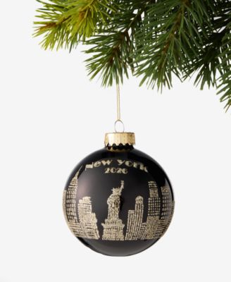 New York City Skyline On Black Ornament