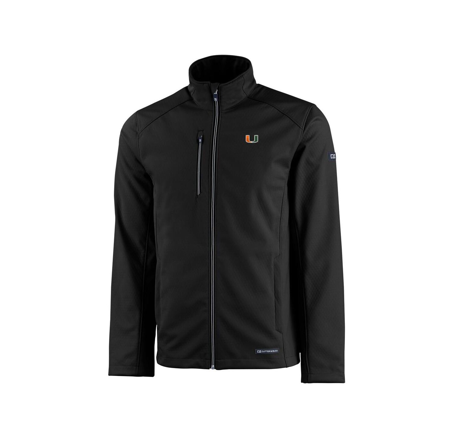 Men's Black Miami Hurricanes Evoke Eco Softshell Full-Zip Jacket