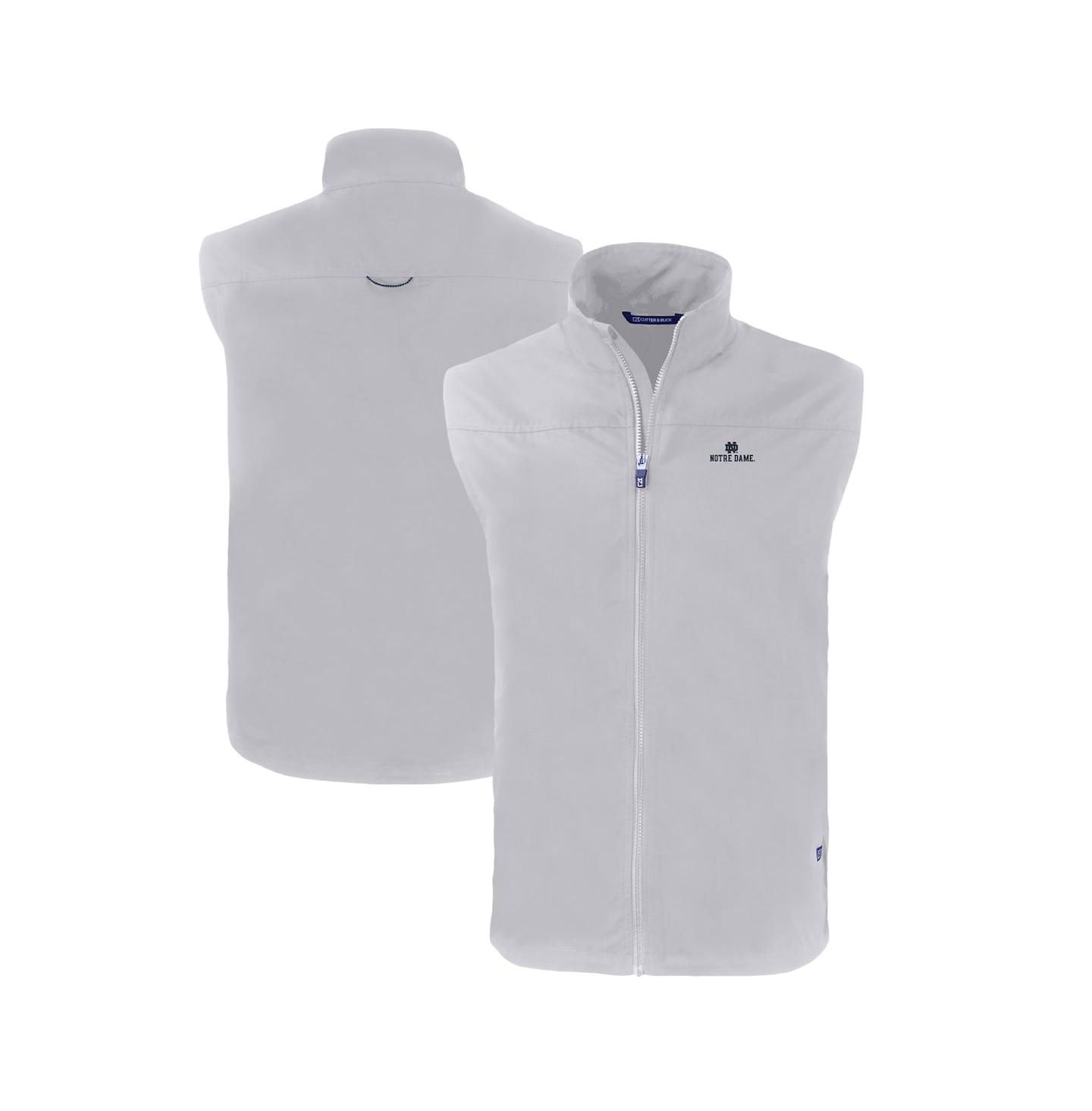 Мужской жилет Cutter & Buck Gray Notre Dame Fighting Irish Charter Eco Full-Zip Vest — фото 1