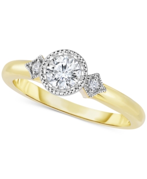 image of Diamond Bezel-Set Engagement Ring (1/2 ct. t.w.) in 14k Gold