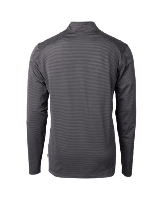 Men's Black Georgia Bulldogs Alumni Logo Virtue Dry Tec Eco Pique Micro Stripe Quarter-Zip