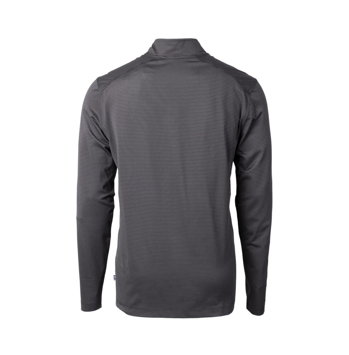 Мужская толстовка на молнии Cutter & Buck Black Georgia Bulldogs Alumni Logo Virtue Dry Tec Eco Pique Micro Stripe Quarter-Zip — фото 3