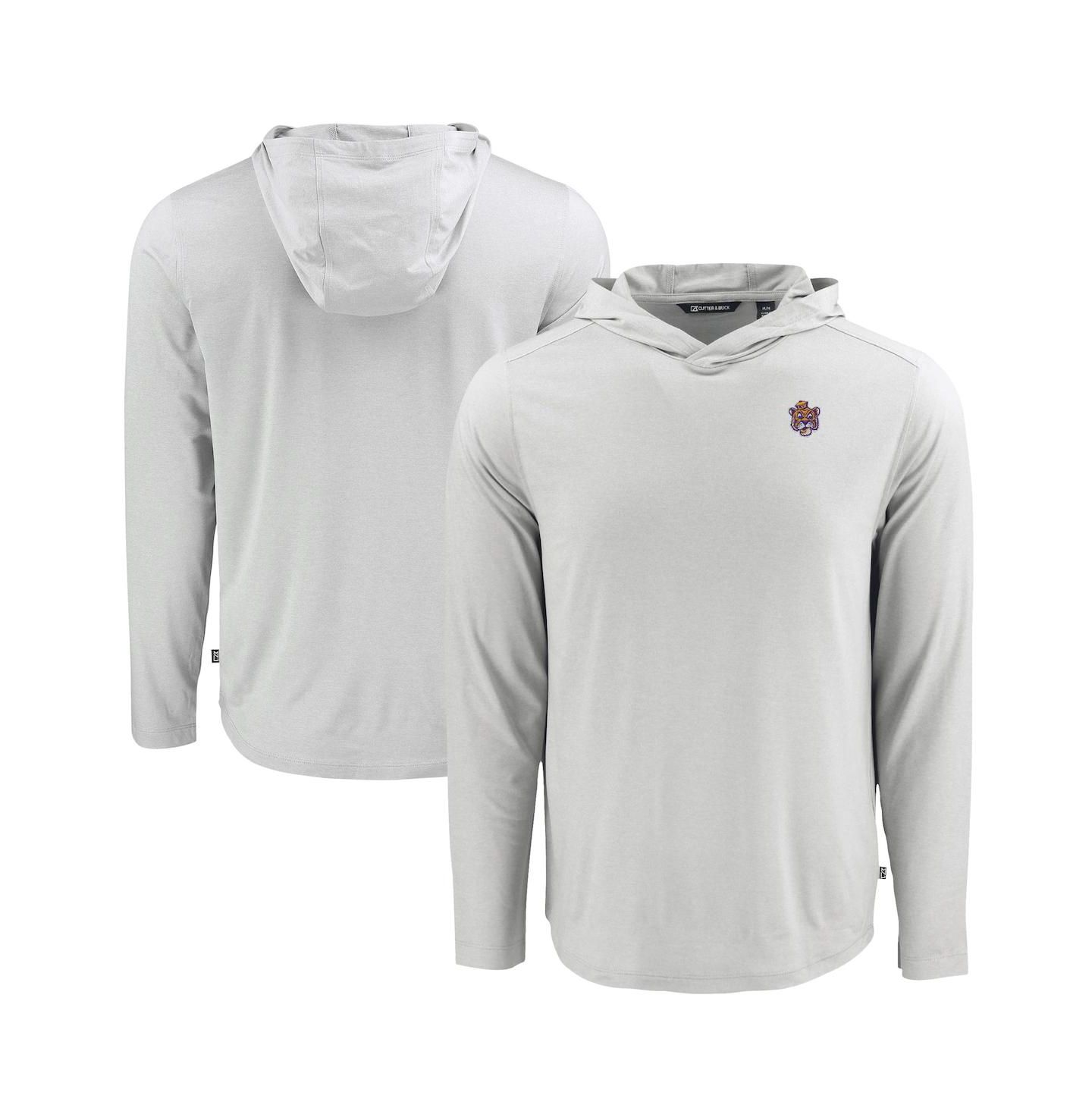 Мужское худи Cutter & Buck Gray LSU Tigers Coastline Epic Comfort Eco Long Sleeve — фото 1
