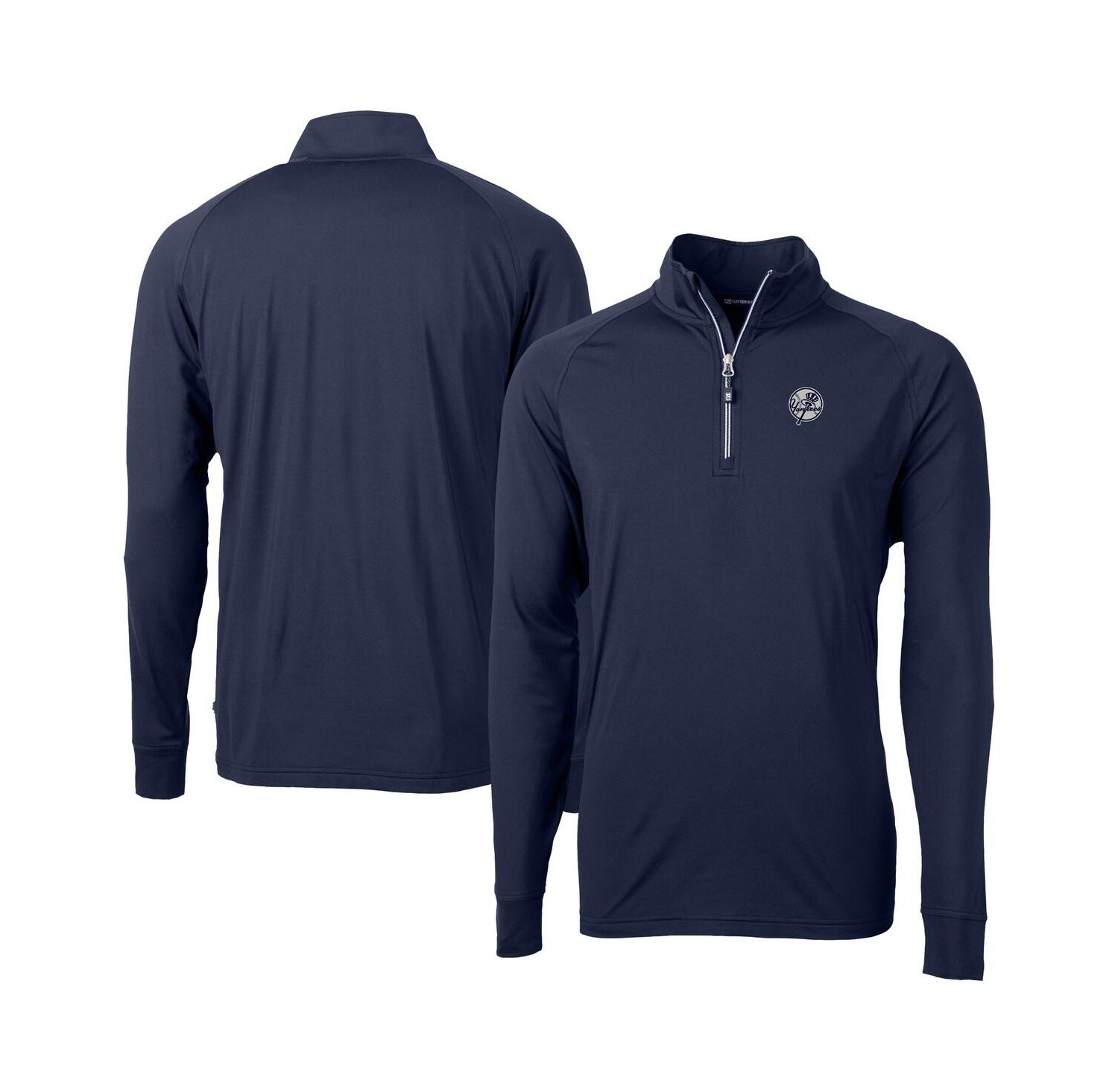 Men's Navy New York Yankees Adapt Eco Raglan Quarter-Zip Jacket