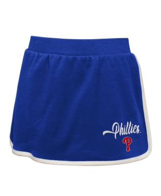 Big Girls Royal Philadelphia Phillies Base Trainer Johnny Polo Shirt & Shorts Set