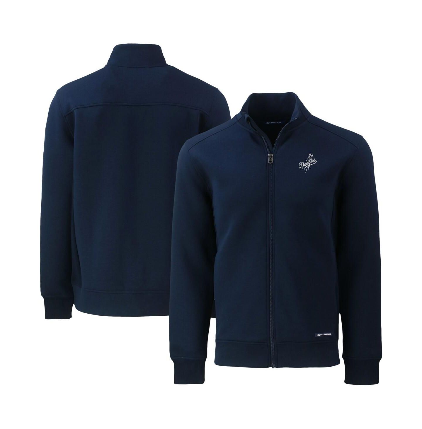 Мужская куртка Cutter & Buck Navy Los Angeles Dodgers Roam Eco Tri-Blend Full-Zip — фото 1