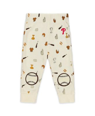 Baby Boys and Girls Cream Philadelphia Phillies Waffle-Knit Sleep Set