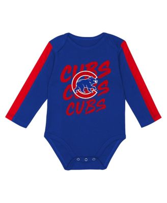 Baby Boys and Girls Chicago Cubs Double Down Bodysuit and Pants 3-Piece Set