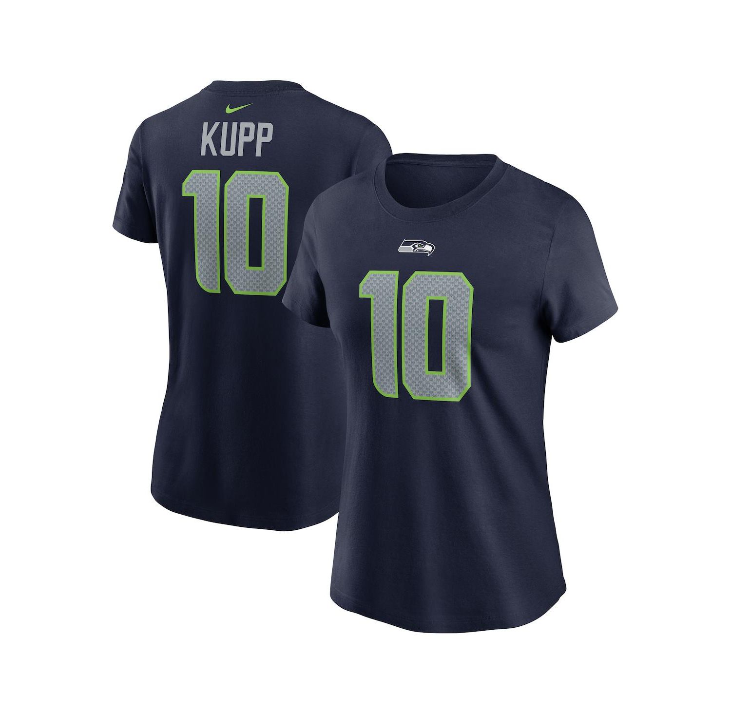 Women's Cooper Kupp College Navy Seattle Seahawks Player Name & Number T-Shirt