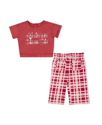 Baby Girls Crimson Alabama Crimson Tide Sky Castle T-Shirt & Pants Set