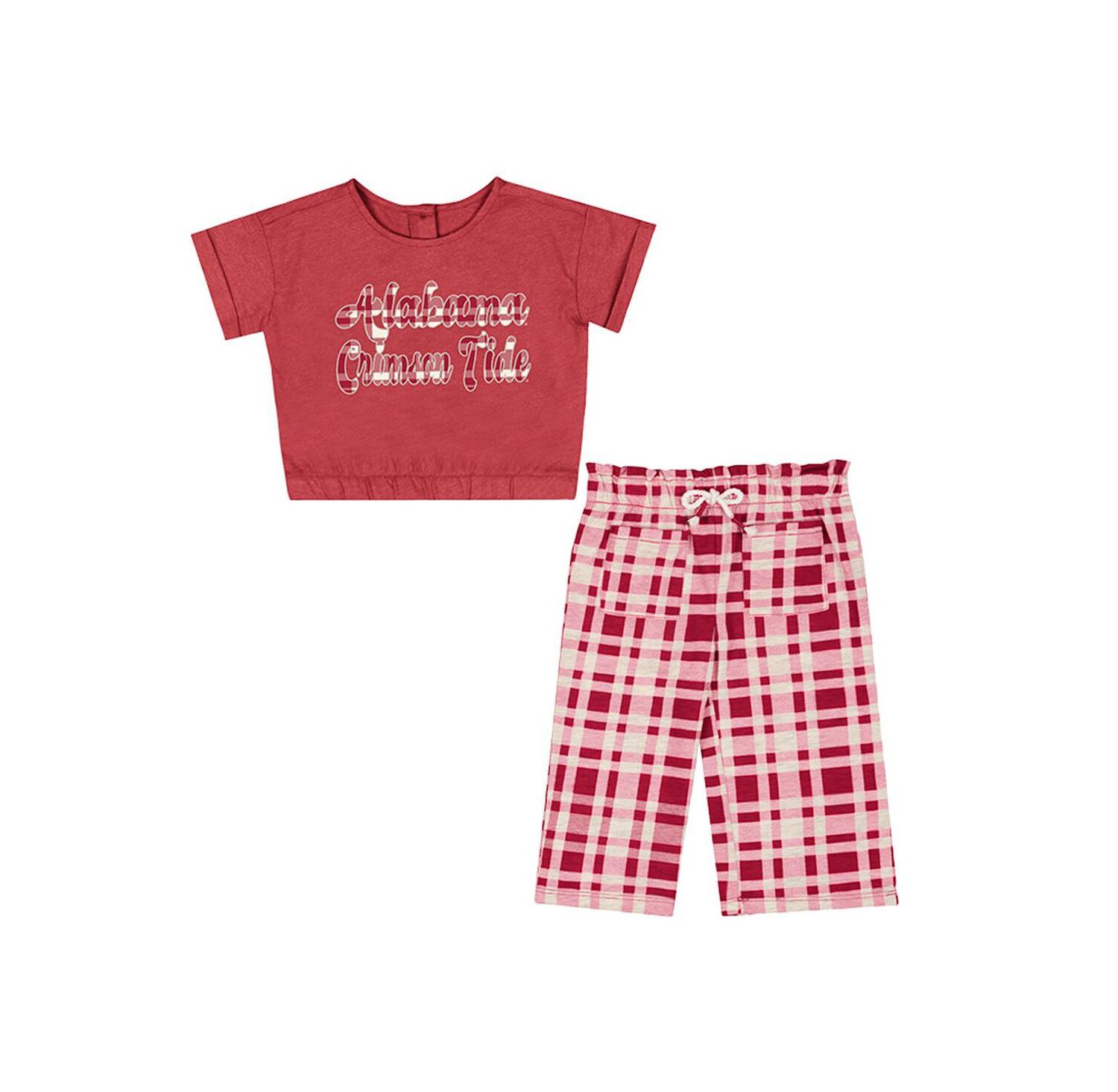 Baby Girls Crimson Alabama Crimson Tide Sky Castle T-Shirt & Pants Set