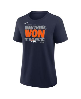 Women's Navy Denver Broncos 2025 AFC West Division Champions Locker Room Trophy Collection T-Shirt