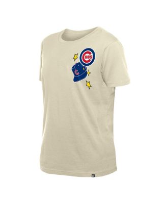 Women's Cream Chicago Cubs Stars Cap T-Shirt