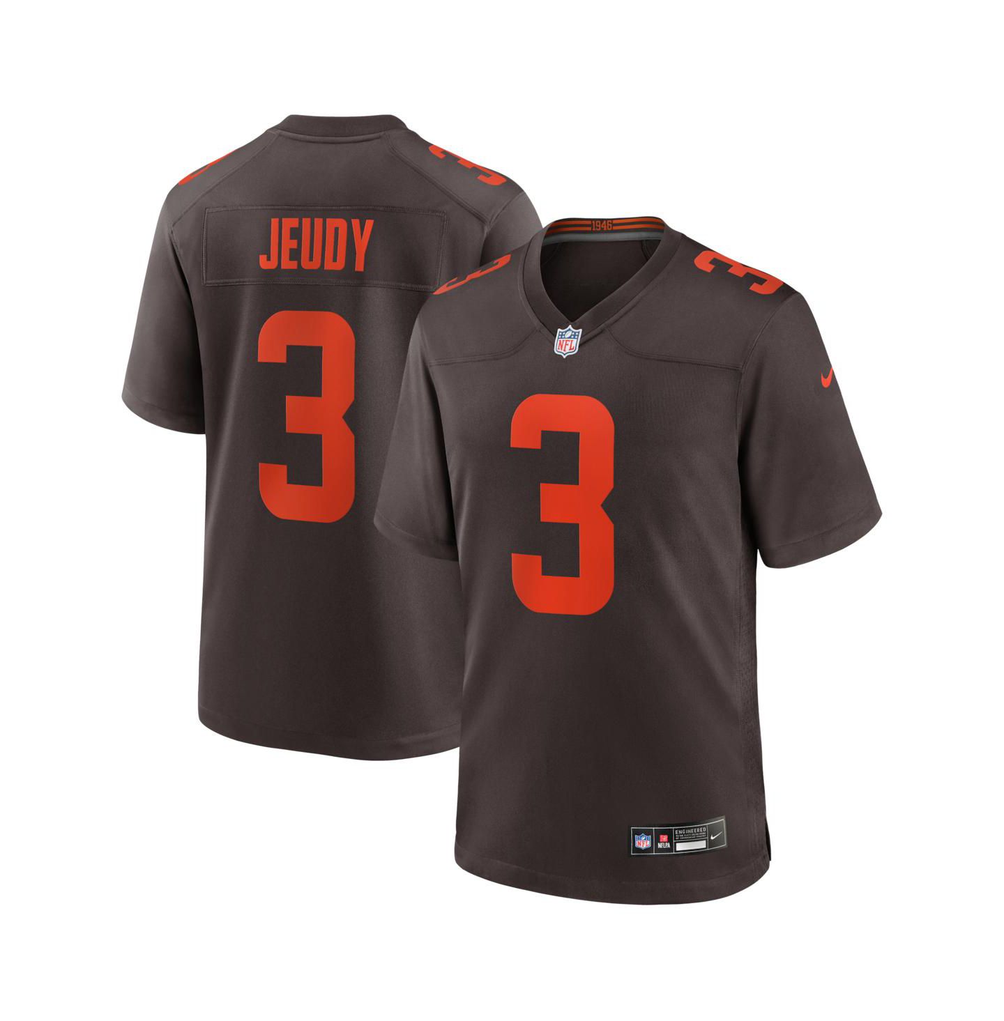 Мужской топ Nike Jerry Jeudy Brown Cleveland Browns Alpha Dawg Game Jersey — фото 1