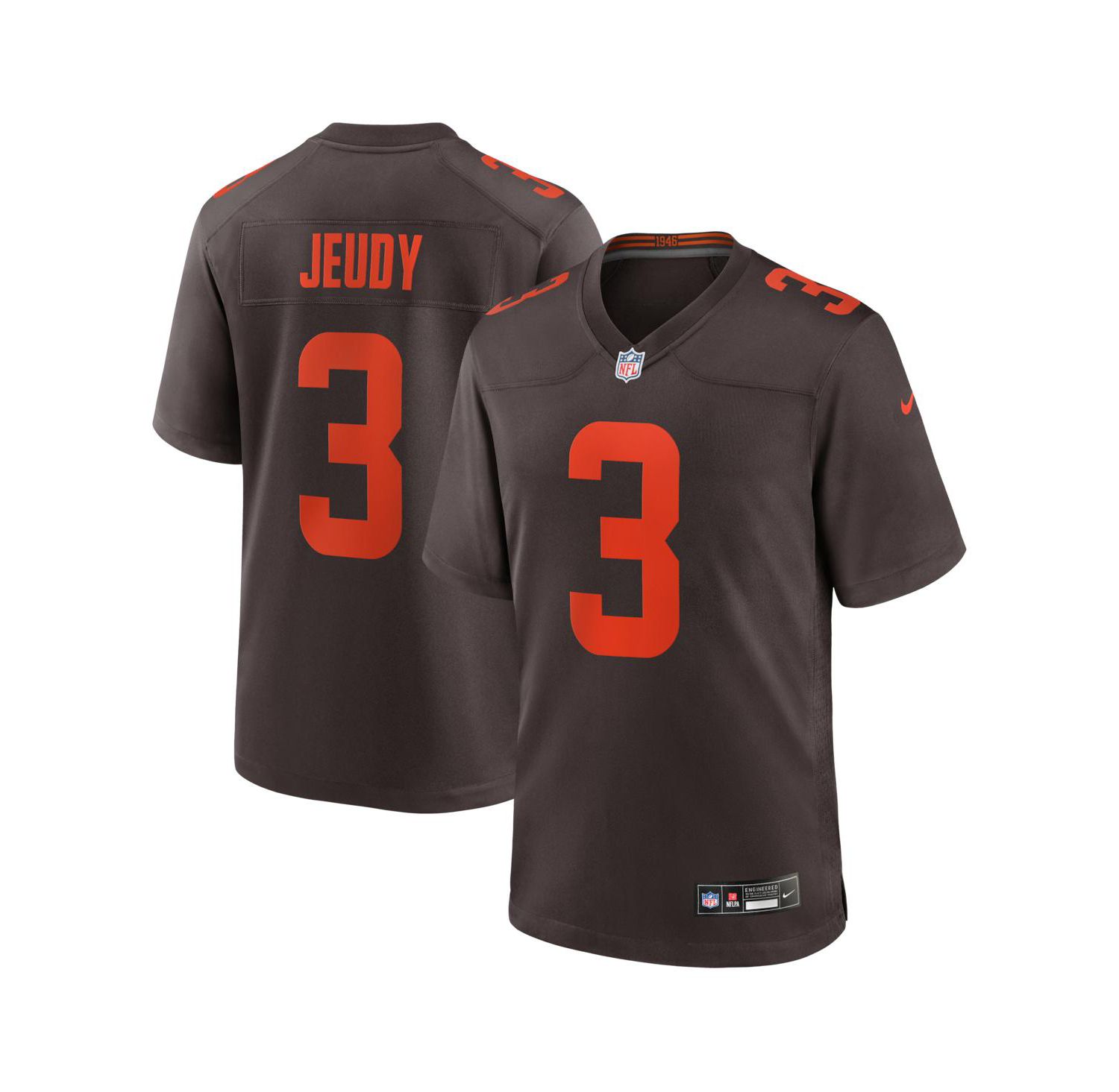 Men's Jerry Jeudy Brown Cleveland Browns Alpha Dawg Game Jersey