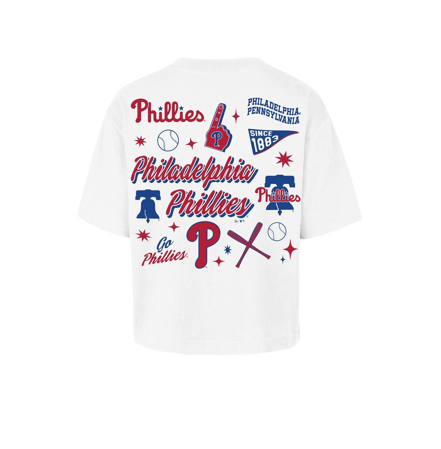 Женская футболка '47 Brand White Philadelphia Phillies Collage Script Reed City — фото 3