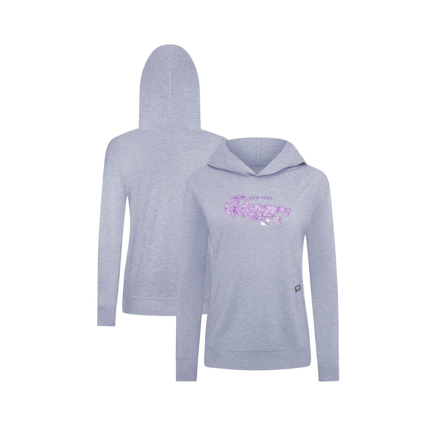 Women's Heather Gray New York Rangers Pullover Hoodie