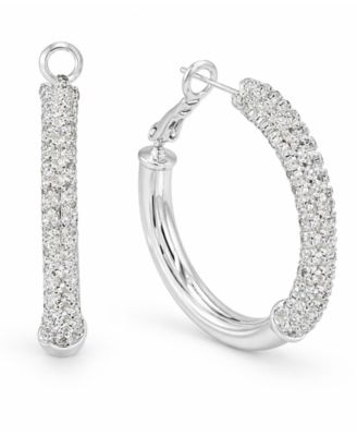 Crystal Stones Hoop Earrings
