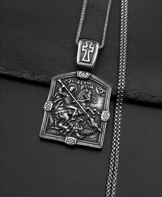 Men's Book of Revelation 22" Stainless Steel Pendant Necklace