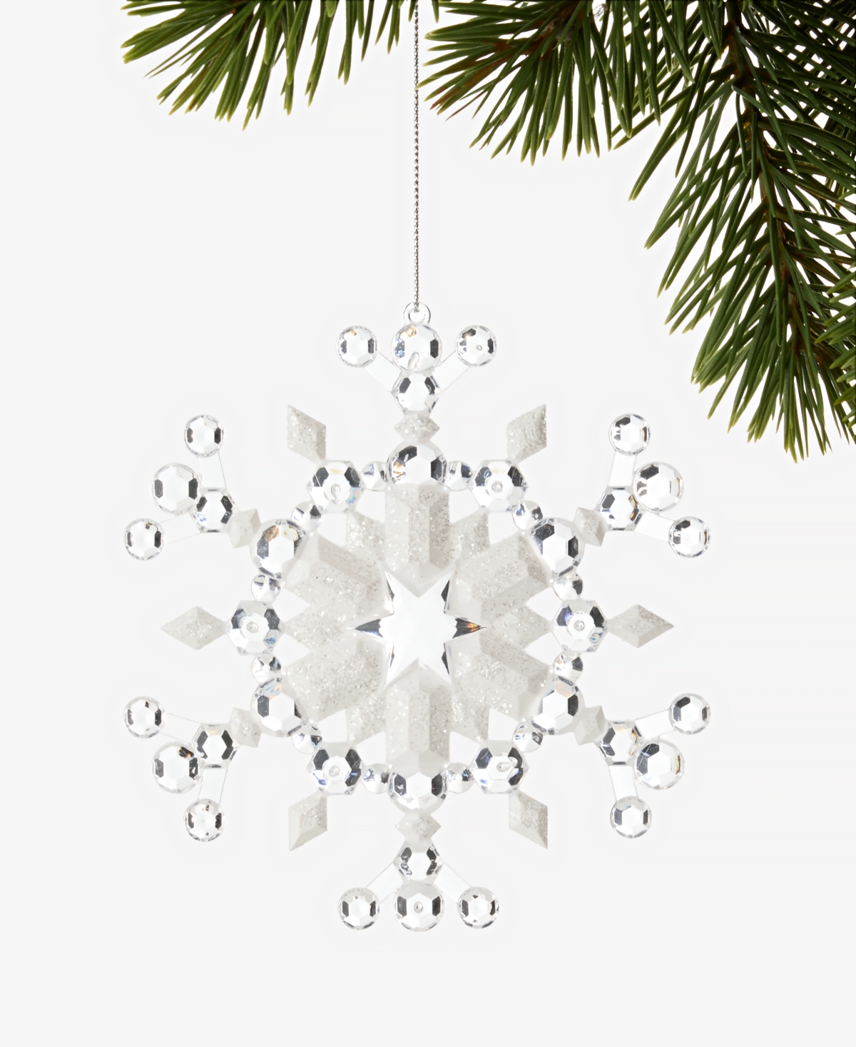 Holiday Lane Iced Delight Gem Snowflake Ornament, Macy's Exclusive