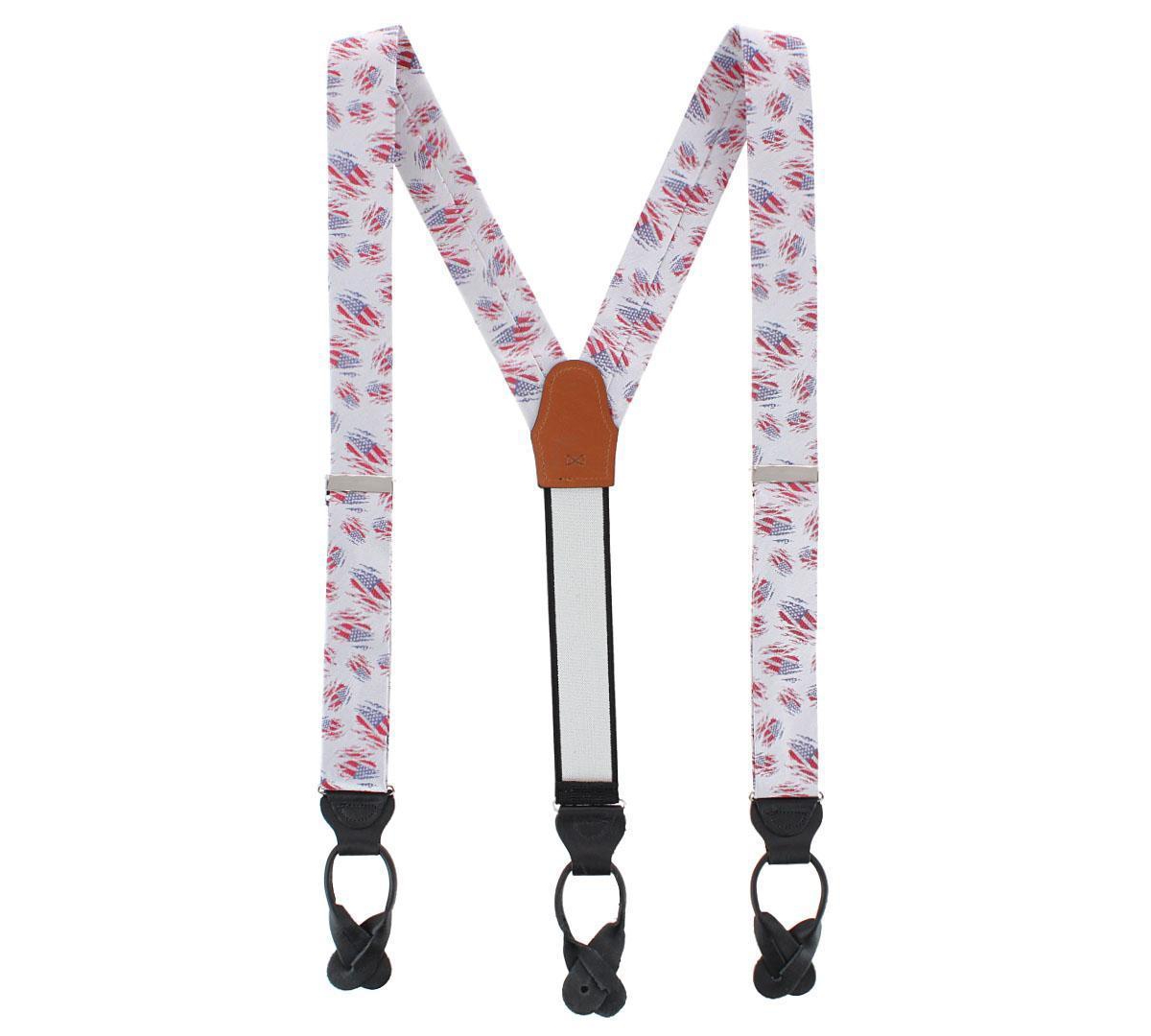 Trafalgar Men's Stars & Stripes Secret Silk Novelty Button End Brace - Pink