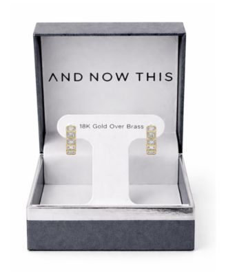 Cubic Zirconia Hinged Hoop Earrings