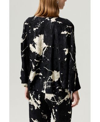 Women's Abstract Print Jacquard Blouse