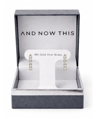 Cubic Zirconia Inside Outside Hoop Earring