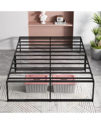 Queen Ultra Sturdy Metal Bed Frame 3-in-1 Steel Support No Box Spring Easy Assembly