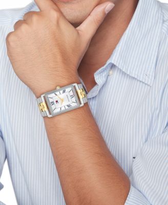 Men's Quartz Two Tone Stainless Steel Bracelet Watch, 25.5 mm