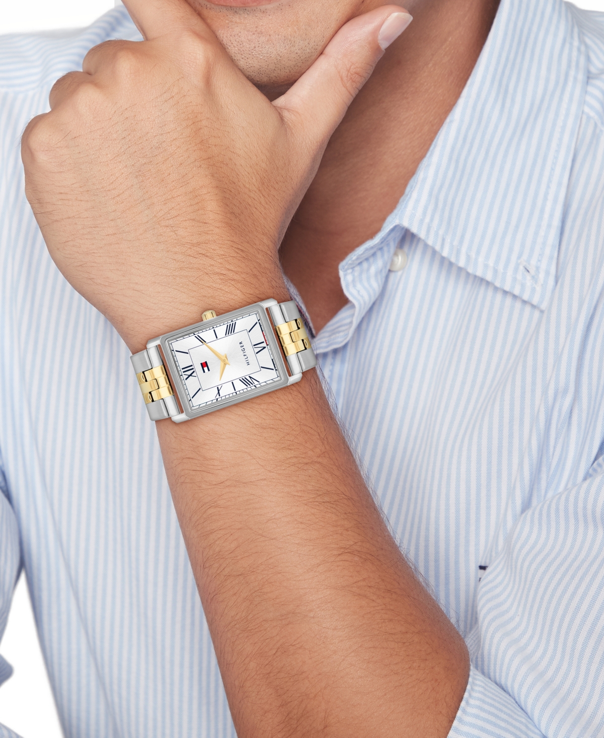 Tommy Hilfiger Men's Quartz Two Tone Stainless Steel Bracelet Watch, 25.5 mm