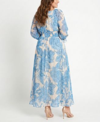 sachin and babi light blue dress Taylor Plus Size Smocked Waist V-Neck Maxi Dress