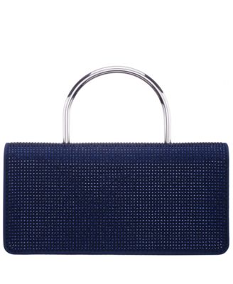 Elongated Crystal Magnetic Snap Satchel Bag