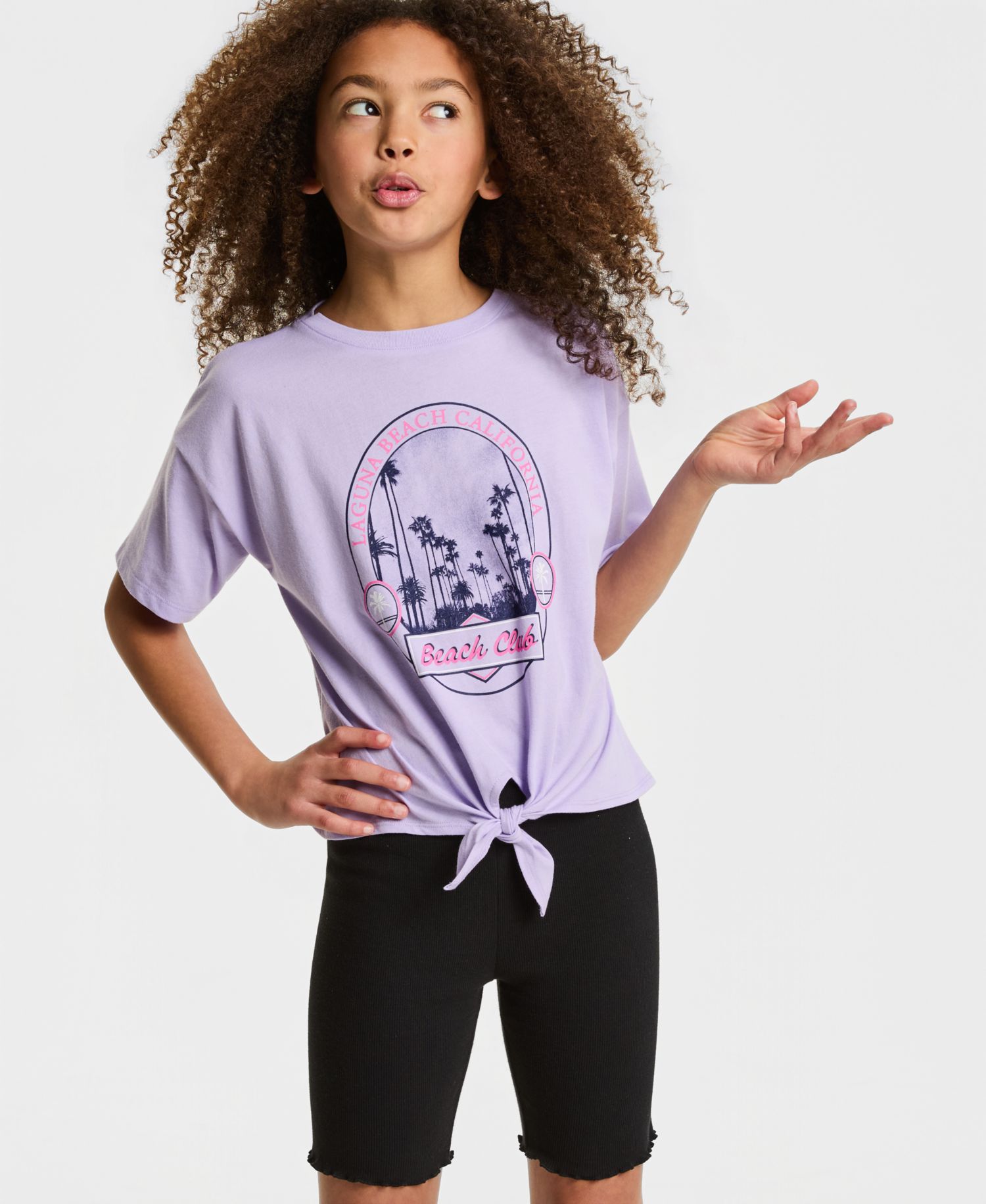 Girls' 5-20 Beach Club Tie-Front T-Shirt