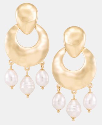 Imitation Pearl Open Drop Earrings