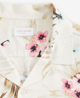 Men's Viva Floral Silk-Blend Short Sleeve Shirt