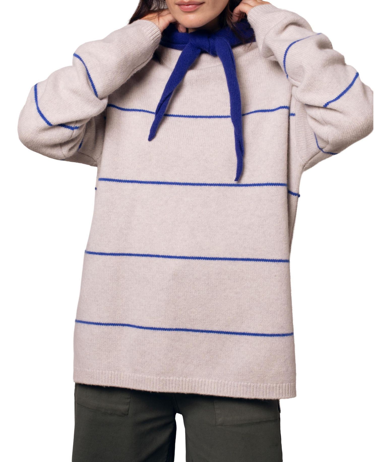 Women's Split Hem Slouch Funnel Neck Jumper