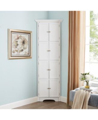 Modern Tall Storage Cabinet with Doors and 4 Shelves