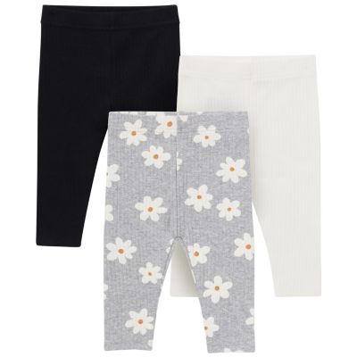 Baby Girls 3-Pack Textured Leggings