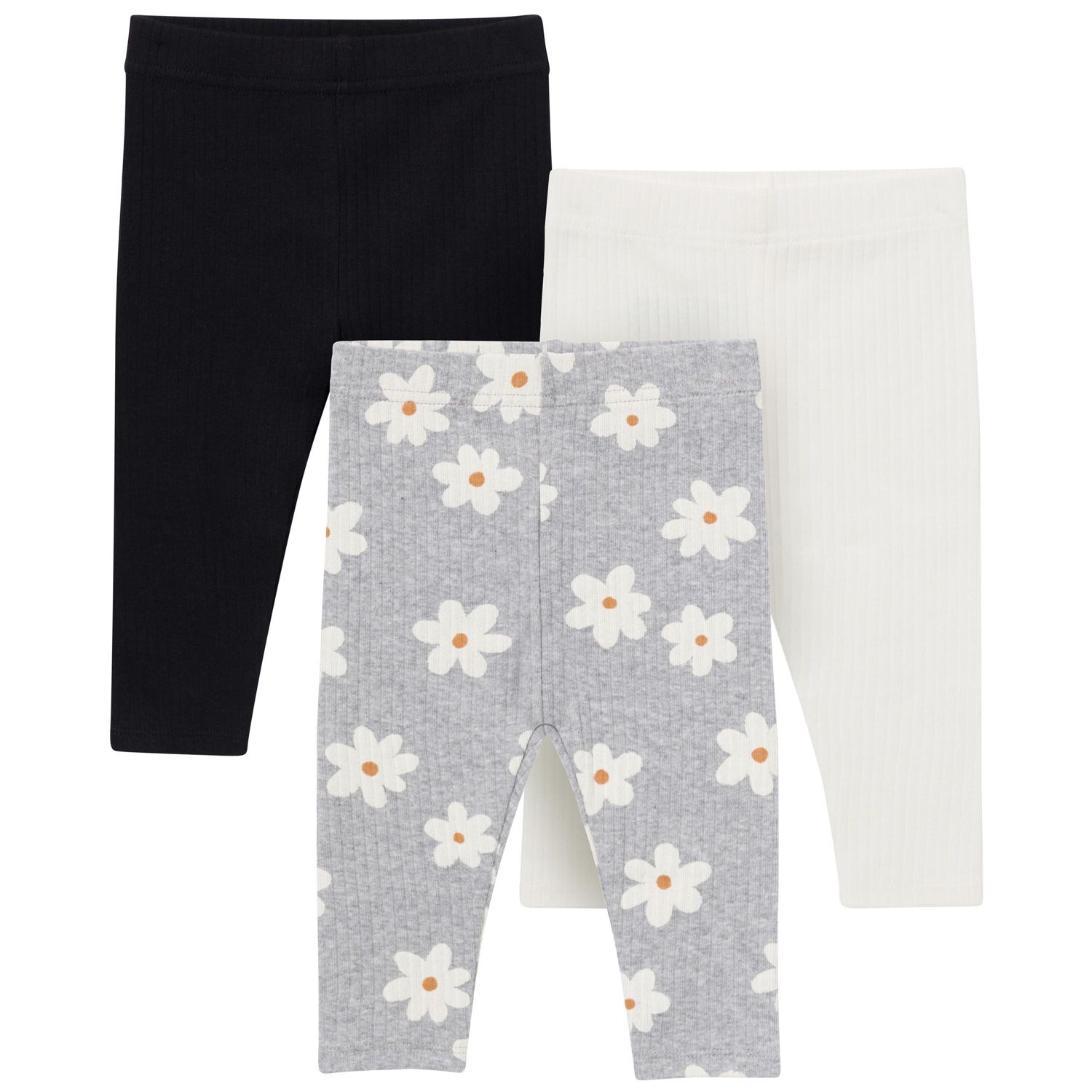 Baby Girls 3-Pack Textured Leggings