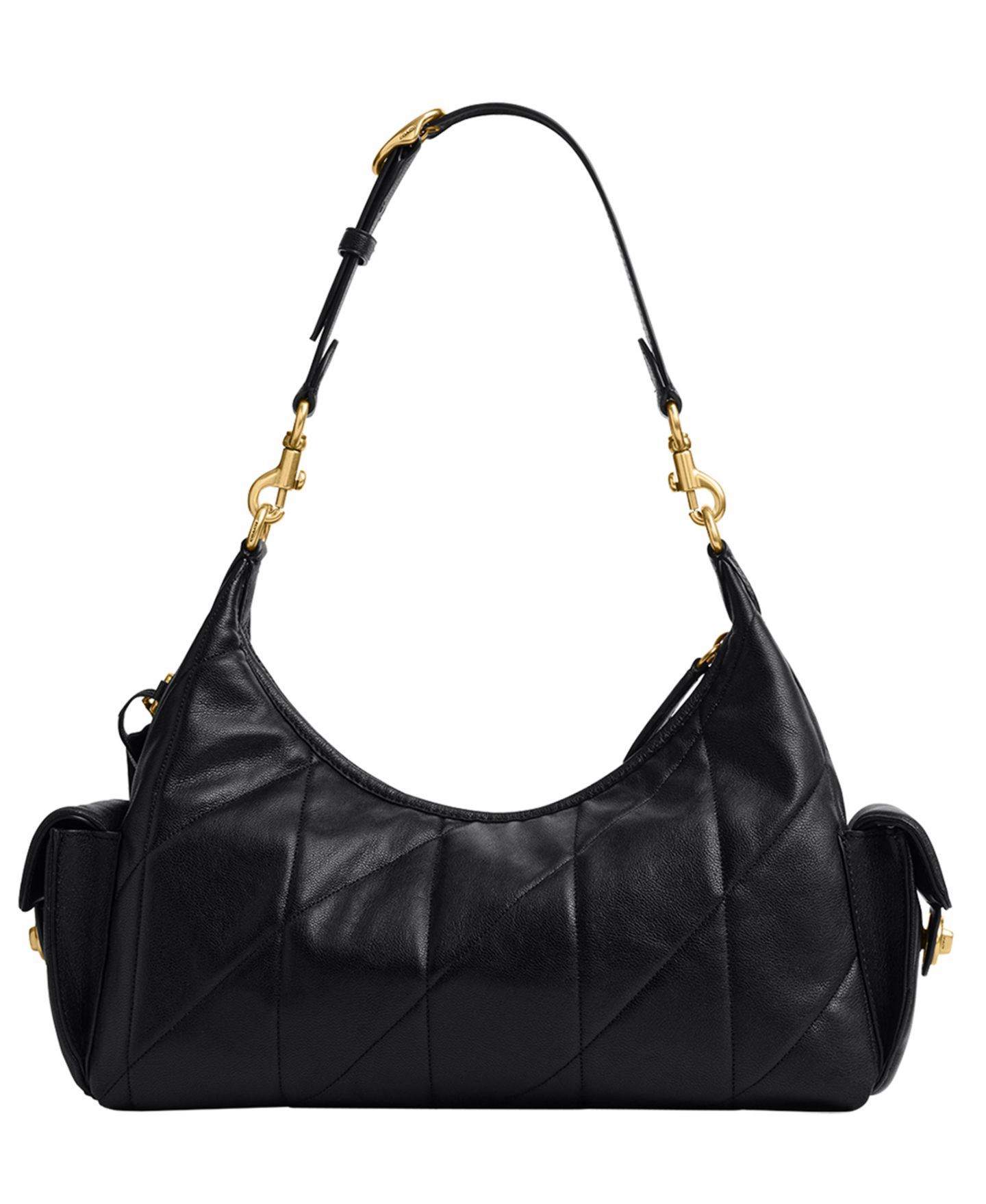 Женская сумка COACH Pocket Juliet Medium Quilted Leather Shoulder 30, цвет: Латунный / Чёрный — фото 2