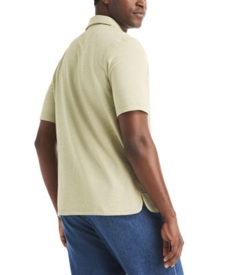 Men's Short-Sleeve Pique Button-Front Polo Shirt