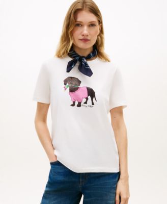 Women's Graphic Dog Print T-Shirt