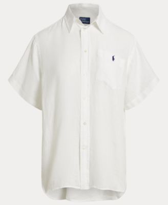 Women's Woven Short-Sleeve Collared Top