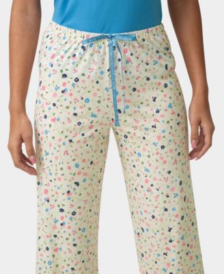 Women's Printed Capri Mid-Rise Pants