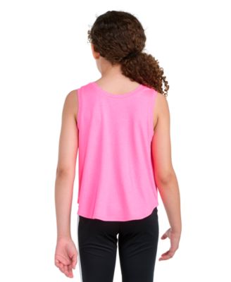 Girls' 8-16 Sleeveless M&eacute;lange Flounce Tank Top