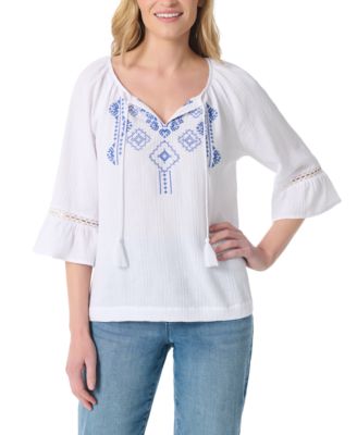 Women's Embroidered Peasant Top